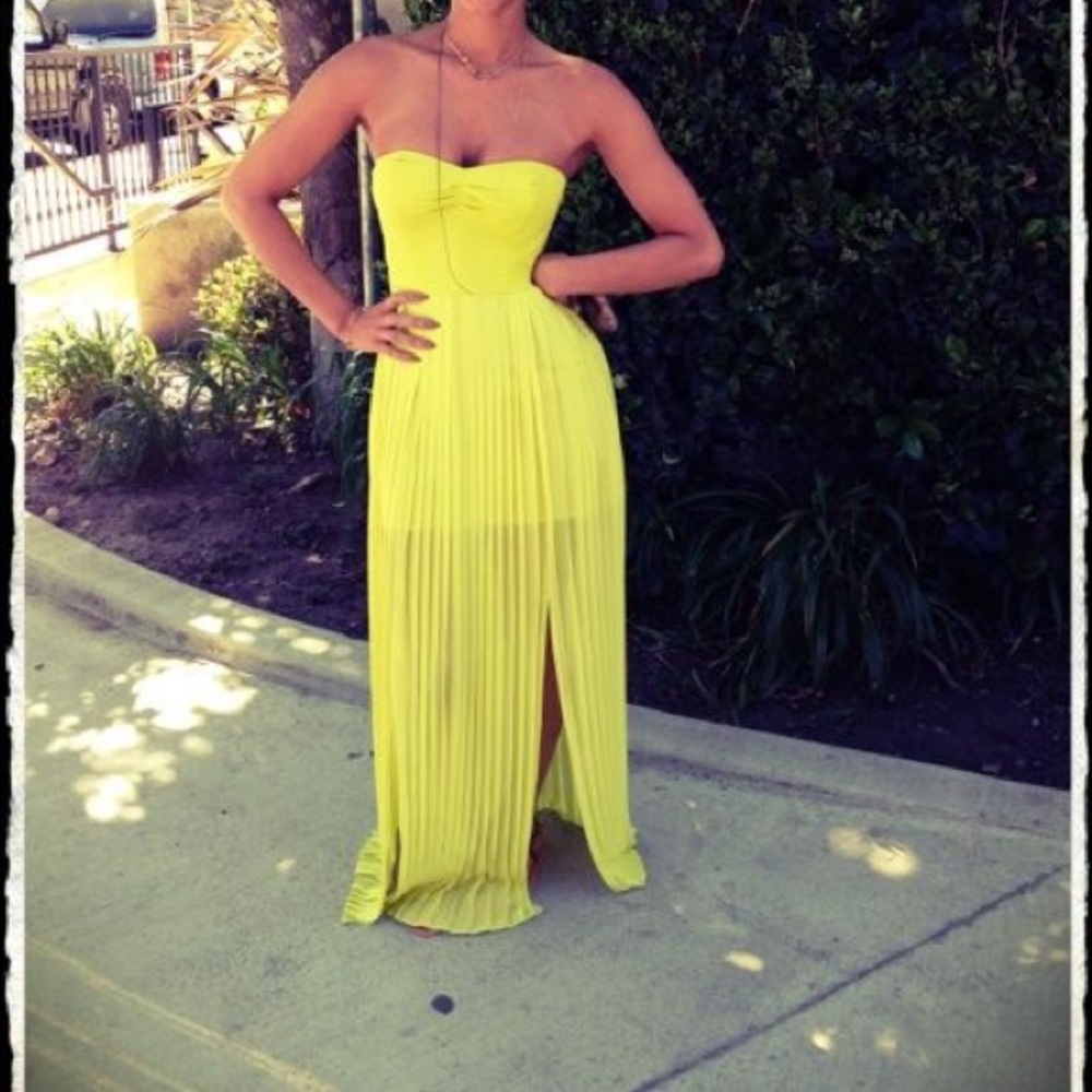 silence + noise Yellow Chiffon Dress
